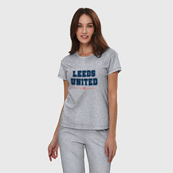 Пижама хлопковая женская Leeds United FC Classic, цвет: меланж — фото 2