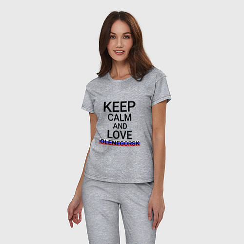 Женская пижама Keep calm Olenegorsk Оленегорск / Меланж – фото 3
