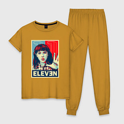 Пижама хлопковая женская Stranger Things Eleven, цвет: горчичный