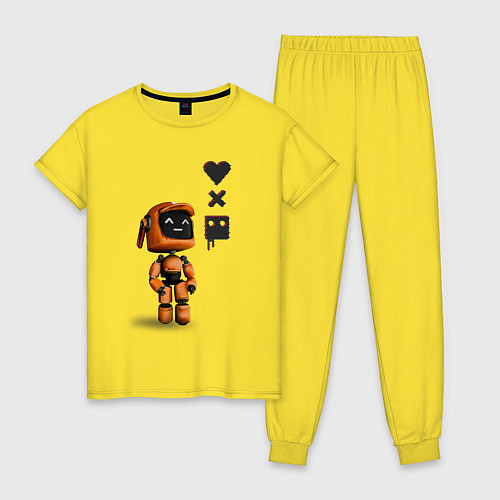 Женская пижама Оранжевый робот с логотипом LDR / Желтый – фото 1