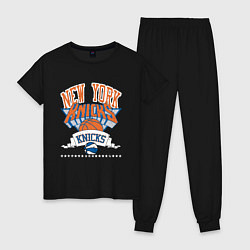 Пижама хлопковая женская NEW YORK KNIKS NBA, цвет: черный
