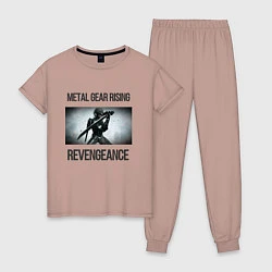 Пижама хлопковая женская Metal Gear Rising: Revengeance - Raiden, цвет: пыльно-розовый