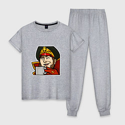 Пижама хлопковая женская Ciaphas Cain Mug mug, цвет: меланж