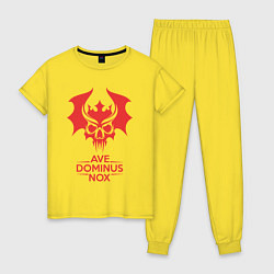 Пижама хлопковая женская Ave Dominus Nox клич повелителей ночи, цвет: желтый