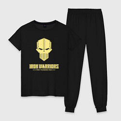 Пижама хлопковая женская Железные воины лого винтаж, цвет: черный