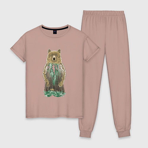 Женская пижама Душа медведя / Пыльно-розовый – фото 1