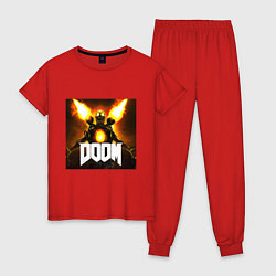 Пижама хлопковая женская Apex revenant - doom, цвет: красный