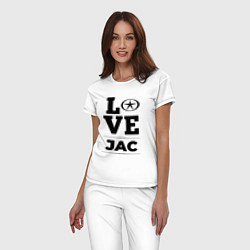 Пижама хлопковая женская JAC Love Classic, цвет: белый — фото 2