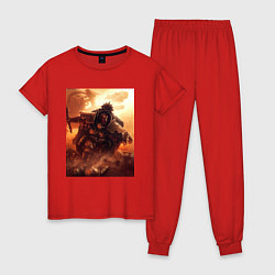 Пижама хлопковая женская Атакующий примарх Ангрон, цвет: красный