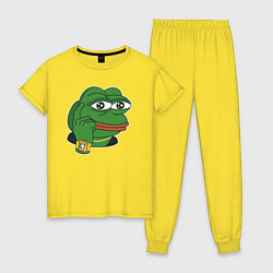 Пижама хлопковая женская Пепе Лягушонок советует думать, цвет: желтый