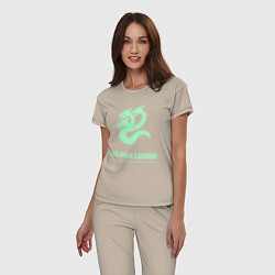 Пижама хлопковая женская Альфа легион винтаж лого гидра, цвет: миндальный — фото 2