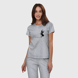 Пижама хлопковая женская Hollow Knight на краю, цвет: меланж — фото 2