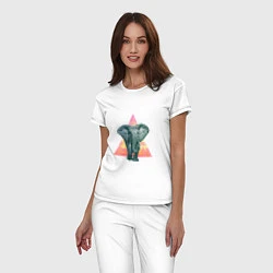 Пижама хлопковая женская Elaphant Adventure, цвет: белый — фото 2