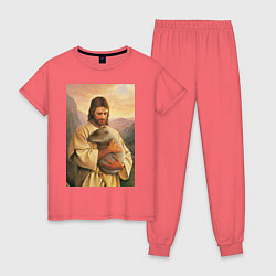 Женская пижама Иисус и капибара