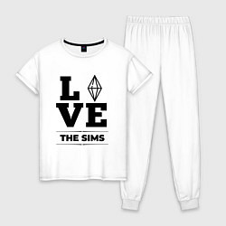 Пижама хлопковая женская The Sims love classic, цвет: белый