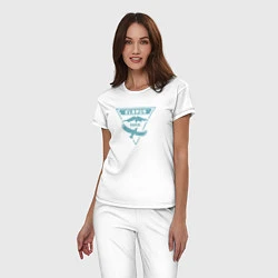 Пижама хлопковая женская Эльбрус 5642 лого, цвет: белый — фото 2