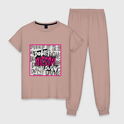 Пижама хлопковая женская Arson j-hope BTS, цвет: пыльно-розовый