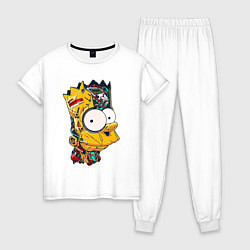 Пижама хлопковая женская Cyber-Bart - Simpsons family, цвет: белый