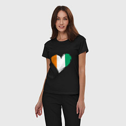 Пижама хлопковая женская Сердце - Ирландия, цвет: черный — фото 2