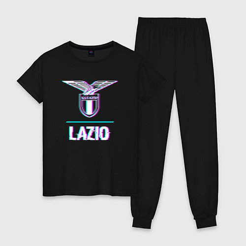 Женская пижама Lazio FC в стиле glitch / Черный – фото 1
