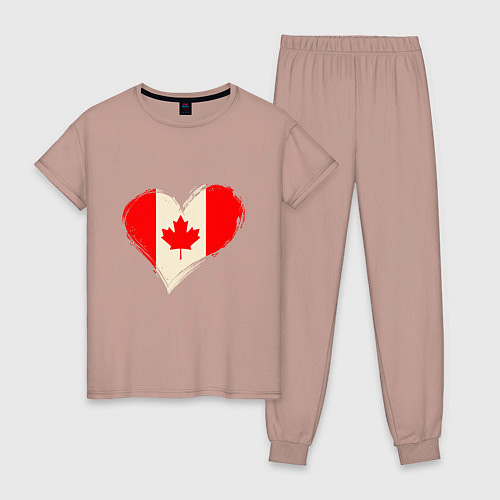 Женская пижама Сердце - Канада / Пыльно-розовый – фото 1