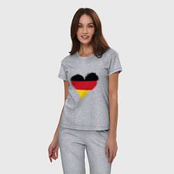 Пижама хлопковая женская Сердце - Германия, цвет: меланж — фото 2