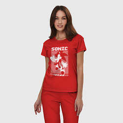 Пижама хлопковая женская Sonic - game, цвет: красный — фото 2