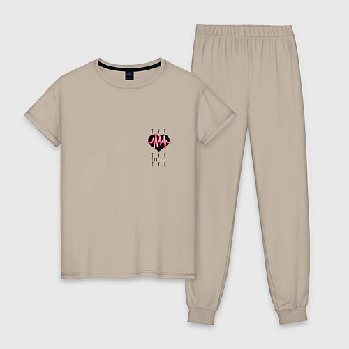 Женская пижама Стук сердца кардиограмма / Миндальный – фото 1