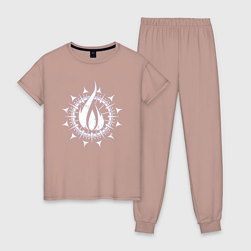 Женская пижама In flames - logo neon / Пыльно-розовый – фото 1