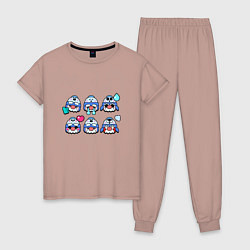 Пижама хлопковая женская Значки на Гэйл Пины Бравл Старс Gale, цвет: пыльно-розовый