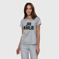 Пижама хлопковая женская Jah Khalib - ЛОГО, цвет: меланж — фото 2