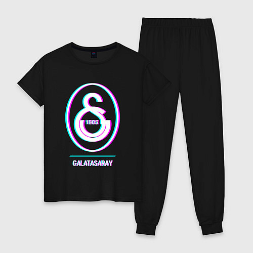 Женская пижама Galatasaray FC в стиле glitch / Черный – фото 1
