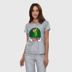 Пижама хлопковая женская Anti christmas club, цвет: меланж — фото 2