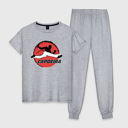 Пижама хлопковая женская Capoeira - fighter jump, цвет: меланж