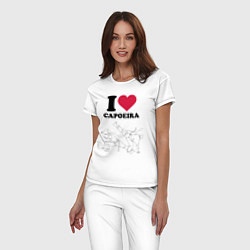 Пижама хлопковая женская I love Capoeira - Battle line graph, цвет: белый — фото 2