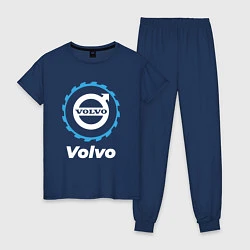 Пижама хлопковая женская Volvo в стиле Top Gear, цвет: тёмно-синий