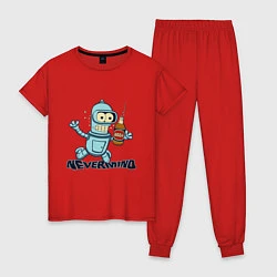 Пижама хлопковая женская Little Bender, цвет: красный
