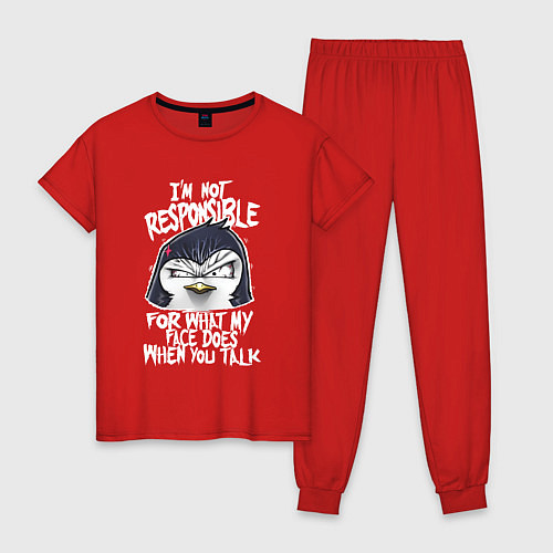 Женская пижама Психованный пингвин / Красный – фото 1