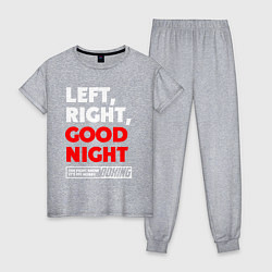 Пижама хлопковая женская Left righte good night, цвет: меланж