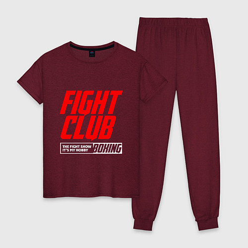 Женская пижама Fight club boxing / Меланж-бордовый – фото 1