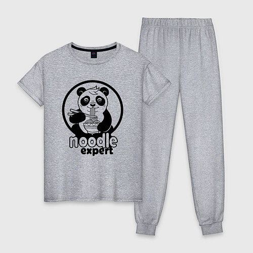 Женская пижама Эксперт по лапше - панда / Меланж – фото 1