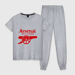 Пижама хлопковая женская Arsenal: The gunners, цвет: меланж