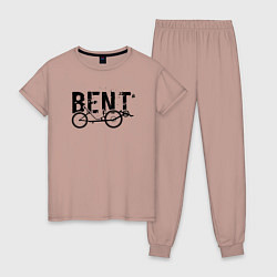 Пижама хлопковая женская BENT велосипед, цвет: пыльно-розовый