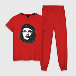 Пижама хлопковая женская Че Гевара - рисунок, цвет: красный