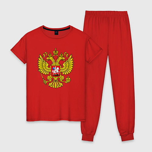 Женская пижама Герб России - прозрачный фон / Красный – фото 1