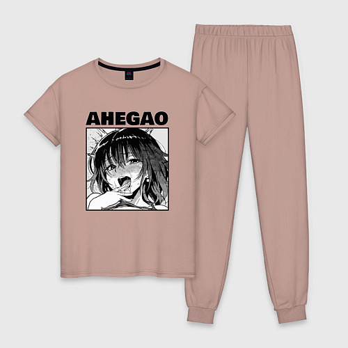 Женская пижама Ахегао: девушка / Пыльно-розовый – фото 1