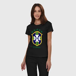 Пижама хлопковая женская Brasil CBF, цвет: черный — фото 2