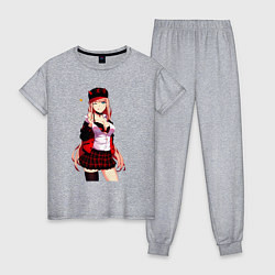 Пижама хлопковая женская Ноль два - Любимый во Франксе, цвет: меланж
