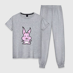 Пижама хлопковая женская Rabbit Smile, цвет: меланж