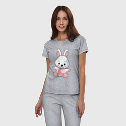 Пижама хлопковая женская Кролик твой, цвет: меланж — фото 2